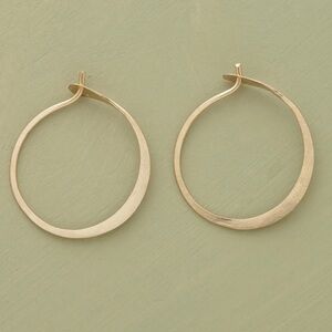 Hand Forged gold hoop earrings. New in box from Sundance.